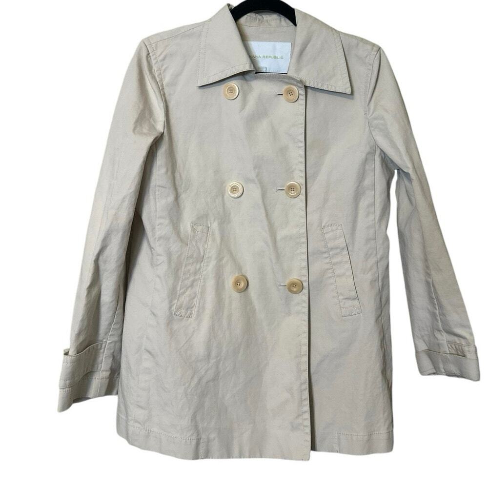 Vintage Banana Republic Trench Coat Women’s Tan Safari Y2K Size Medium